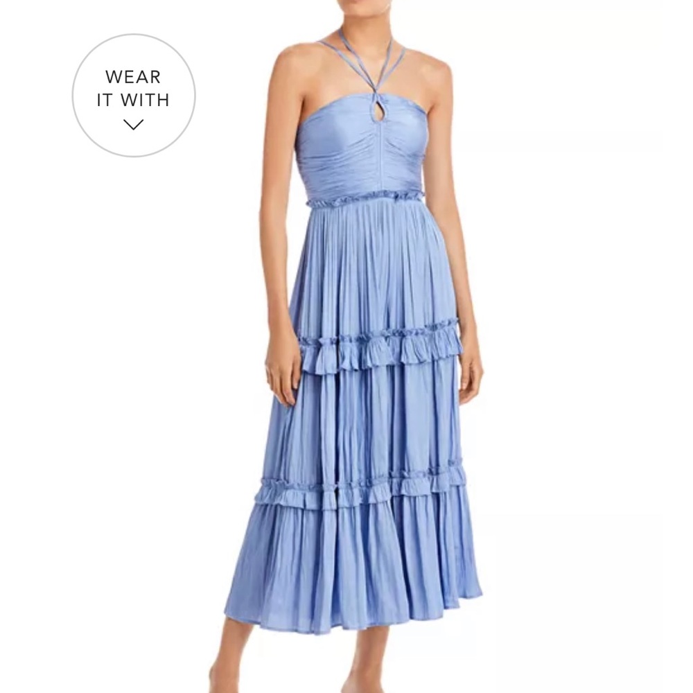 AQUA Strappy Ruched Periwinkle Dress